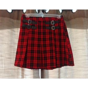 Women's Hot Topic Gothic Buffalo Plaid Pleaded Skirt Size Small